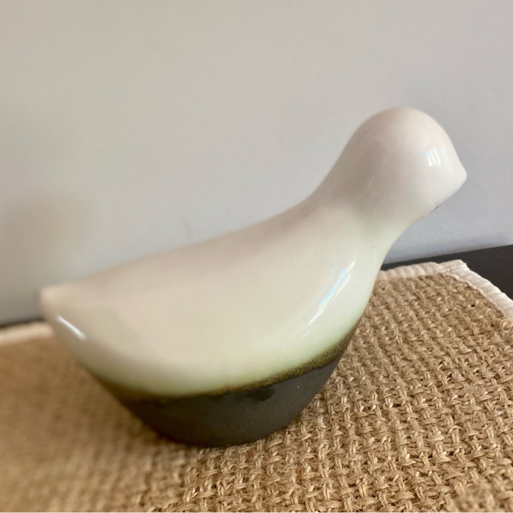 RARE VINTAGE ART DECO GLAZED PORCELAIN DUCK STATUE SCULPTURE